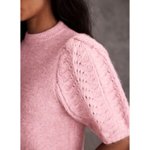 Mint Velvet Pink Stitch Sleeve Knit Top